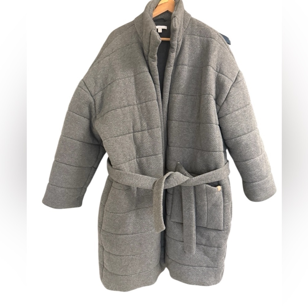 Lunya L-XL NWT (see desc) “Restore” double faces Gray Quilted coat/robe - Picture 15 of 16